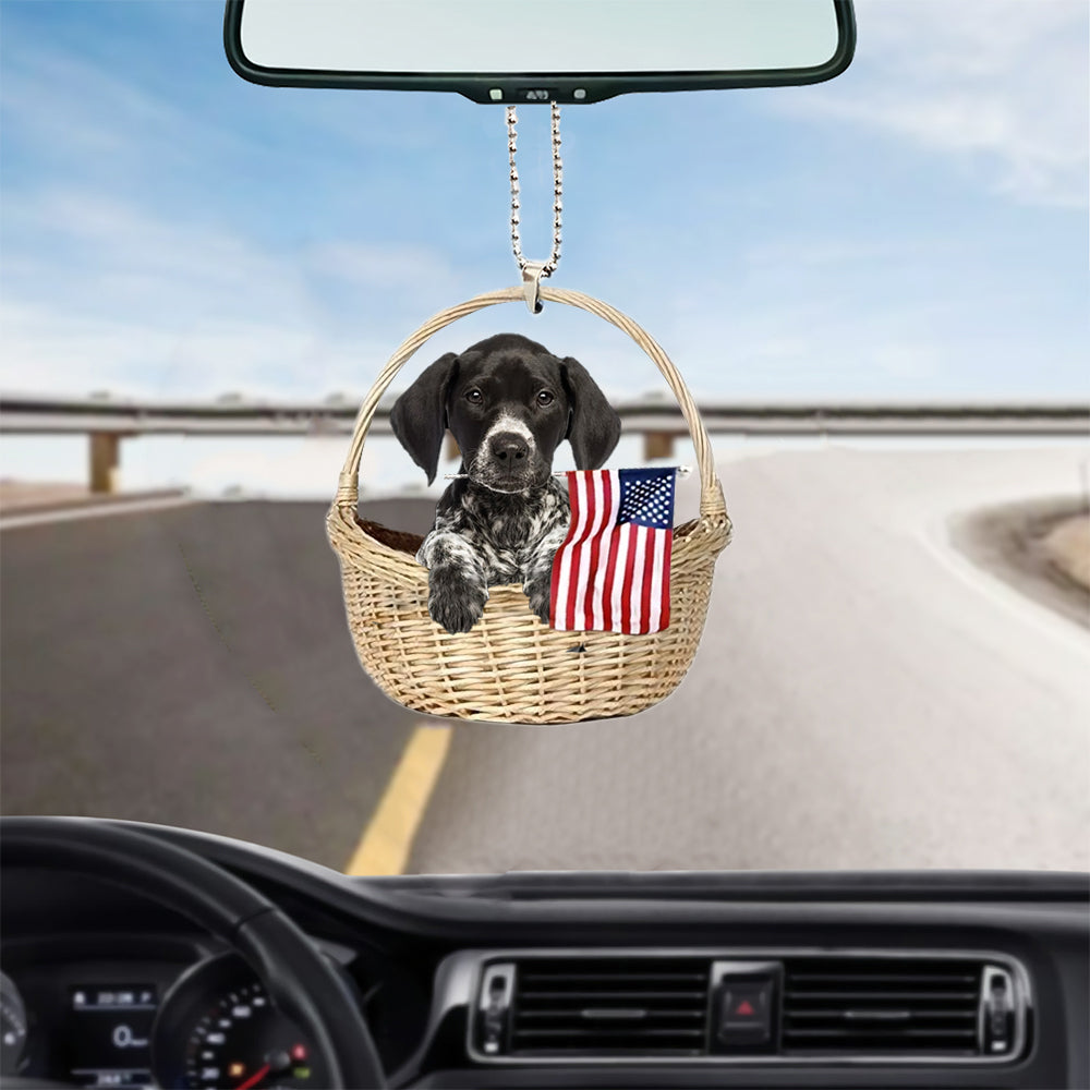 German Shorthaired Pointer-With American Flag Two Sides Ornament
