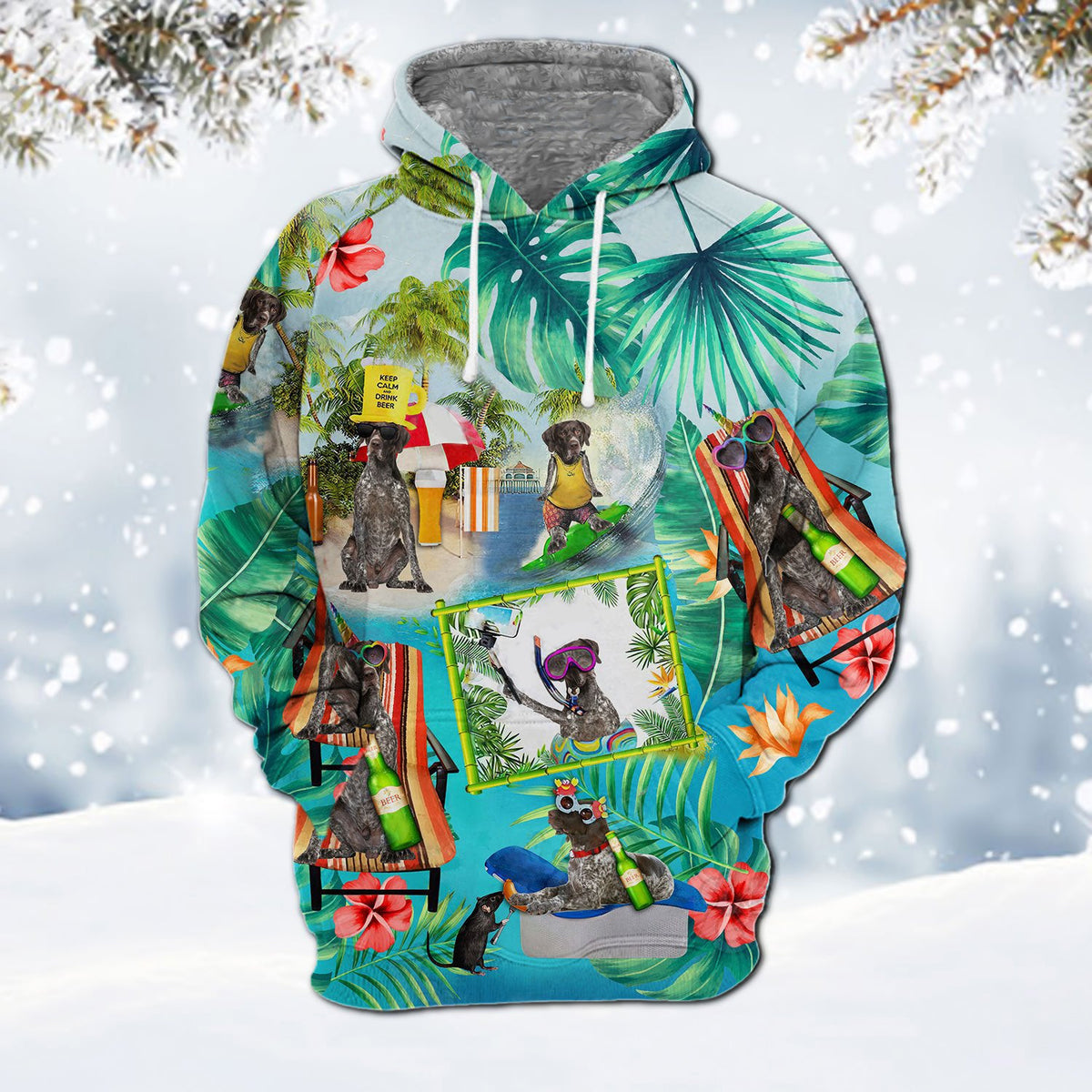 German Shorthaired Pointer 1-Surfing Hoodie