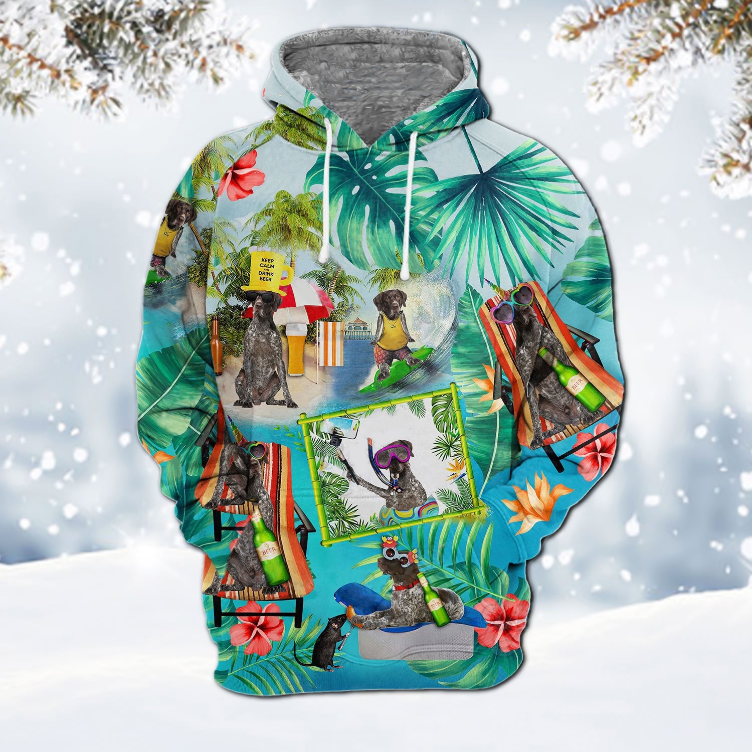 German Shorthaired Pointer 1-Surfing Hoodie
