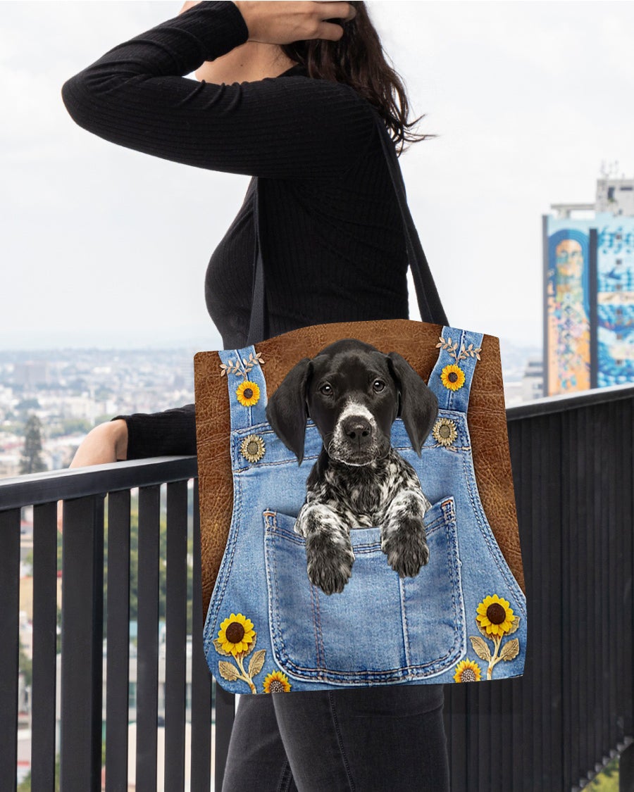 German Shorthaired Pointer And Sunflower-Cloth Tote Bag