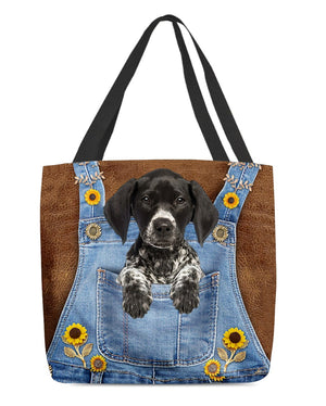 German Shorthaired Pointer And Sunflower-Cloth Tote Bag