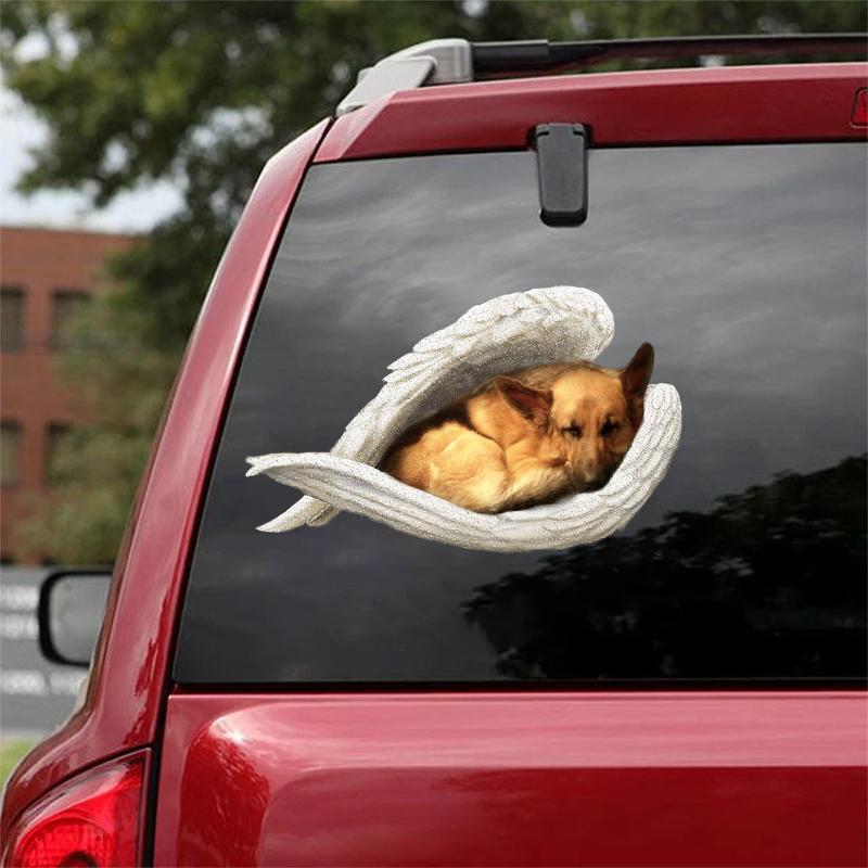 German shepherd-sleeping angel CAR STICKER