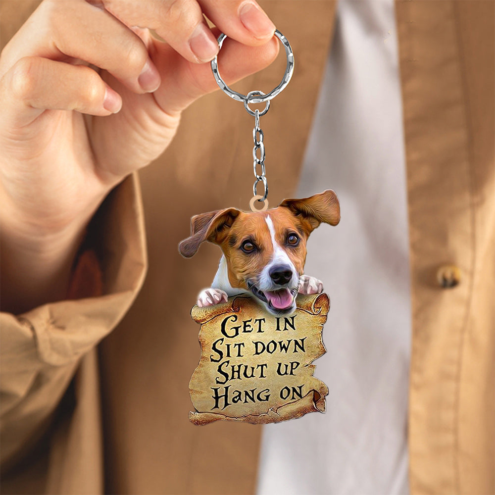 JACK RUSSELL TERRIER get in German shepherd love Keychain