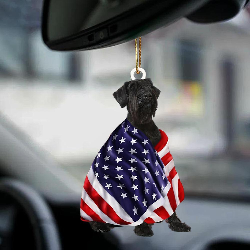 Giant Schnauzer American Patriot Flag Two Sided Ornament