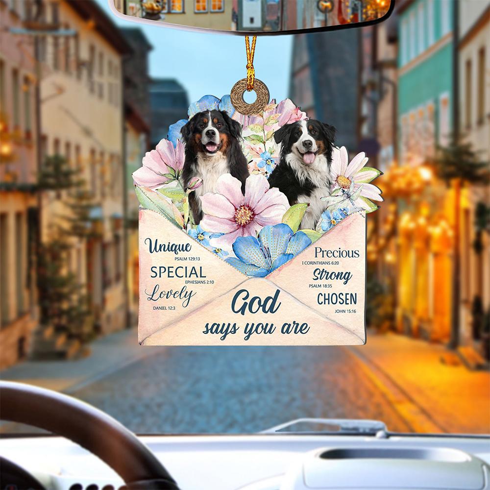 God Send Flower Letter To Bernese Mountain Dog-Two Sides Ornament