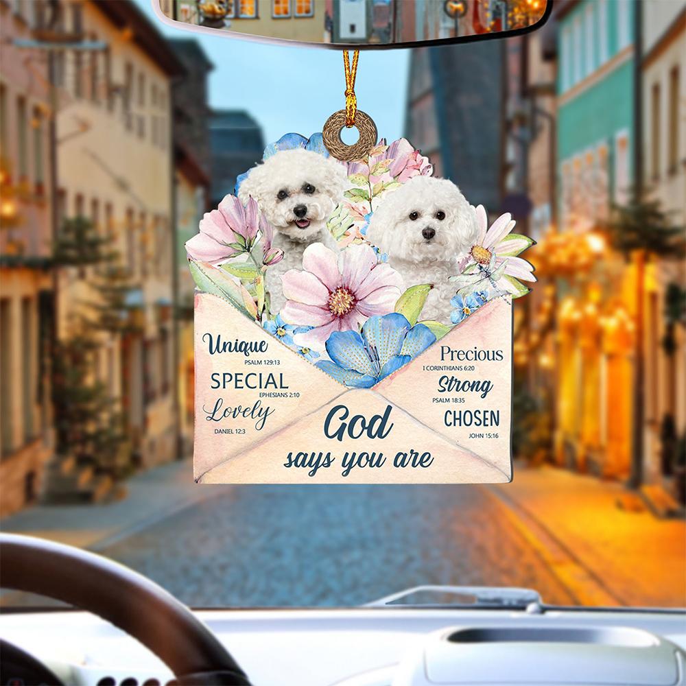 God Send Flower Letter To Bichon Frise-Two Sides Ornament