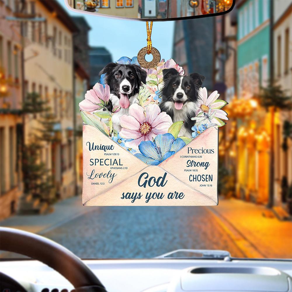 God Send Flower Letter To Border Collie-Two Sides Ornament