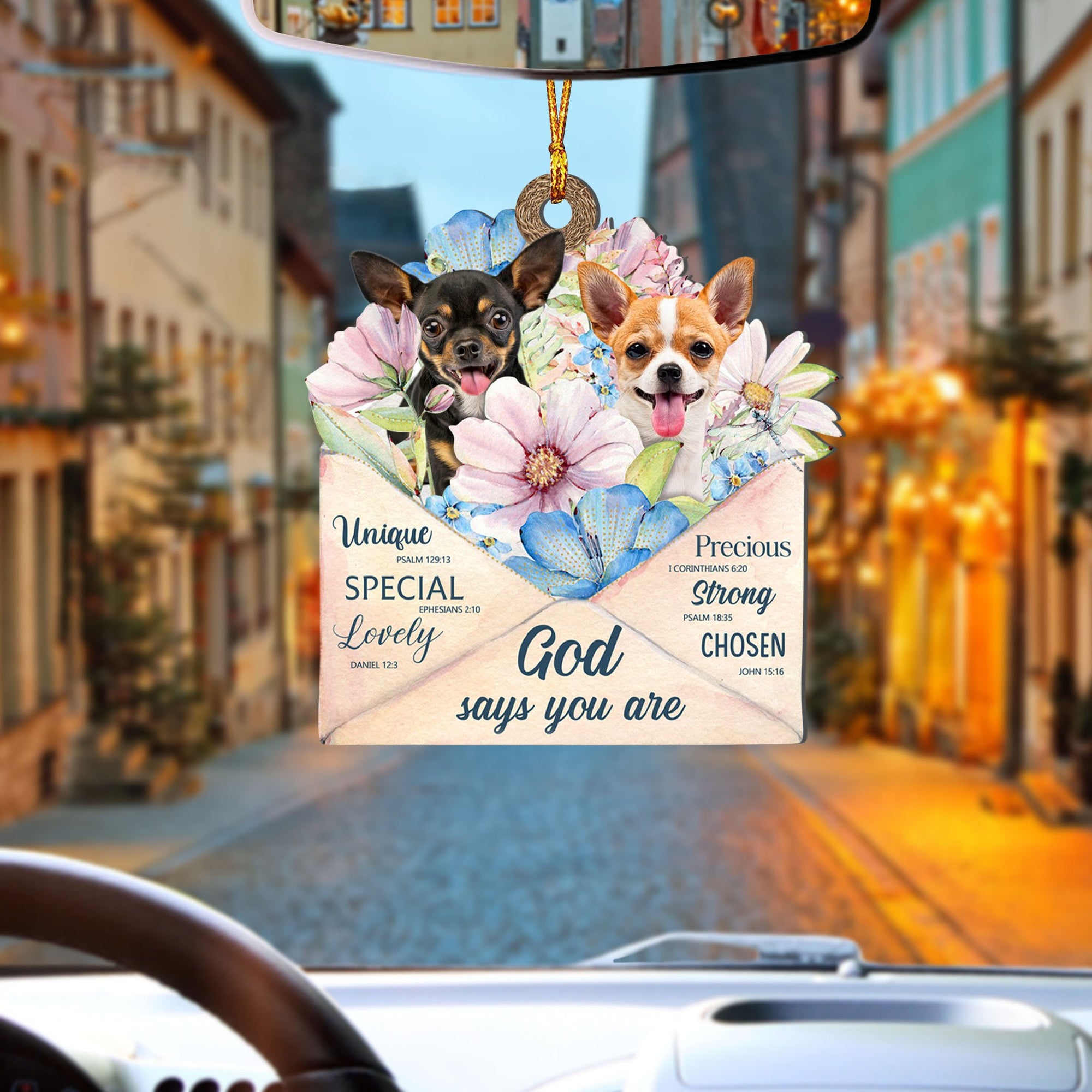 God Send Flower Letter To Chihuahua 1-Two Sides Ornament