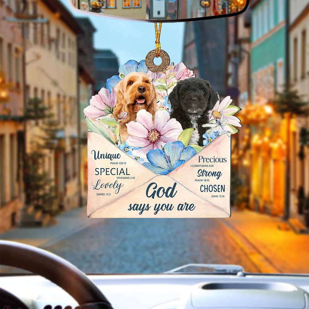 God Send Flower Letter To Cockapoo-Two Sides Ornament