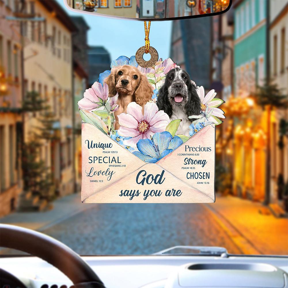 God Send Flower Letter To Cocker Spaniel-Two Sides Ornament