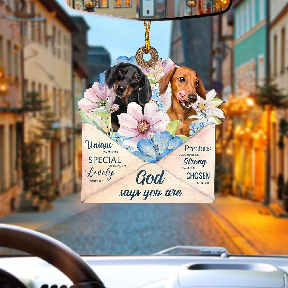 God Send Flower Letter To Dachshund-Two Sides Ornament