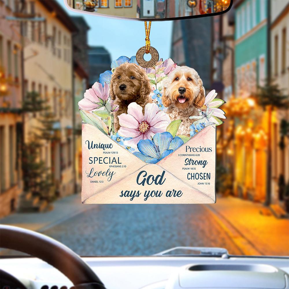 God Send Flower Letter To Goldendoodle-Two Sides Ornament