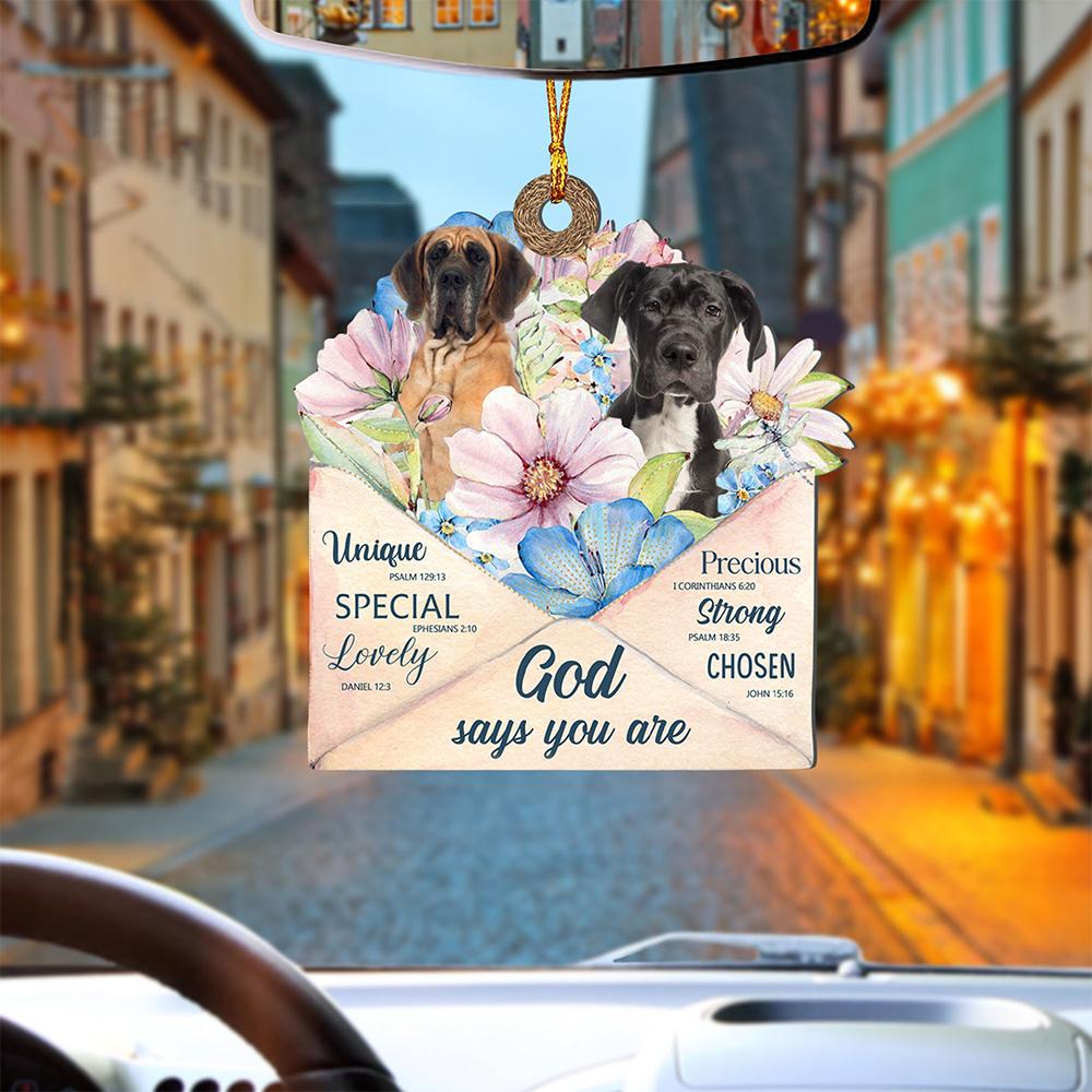 God Send Flower Letter To Great Dane-Two Sides Ornament