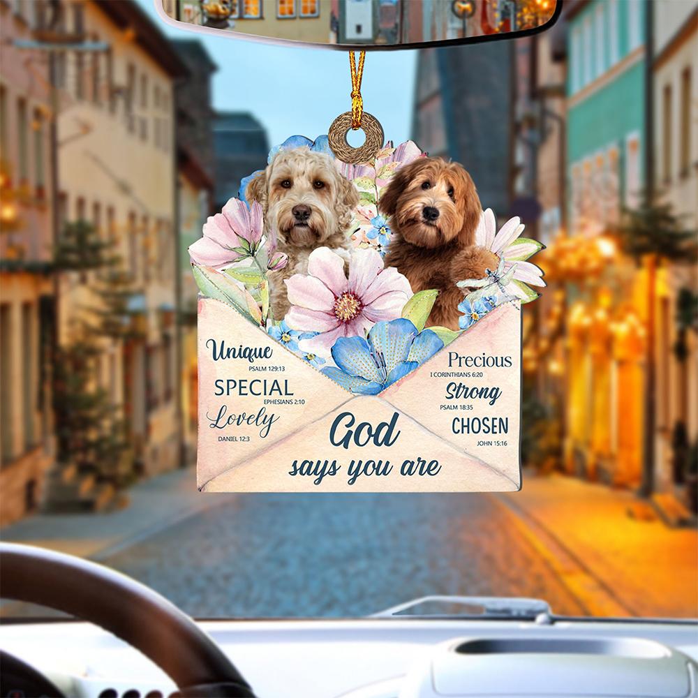 God Send Flower Letter To Labradoodle -Two Sides Ornament