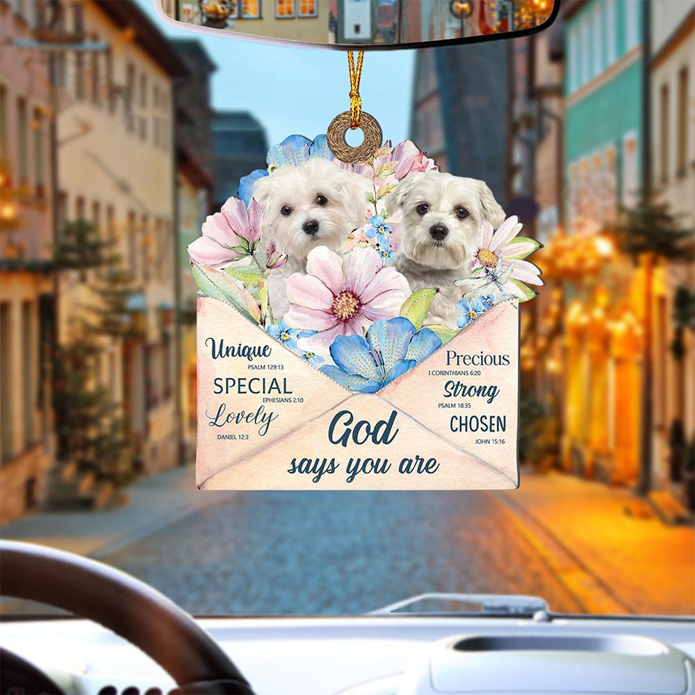 God Send Flower Letter To Maltese-Two Sides Ornament