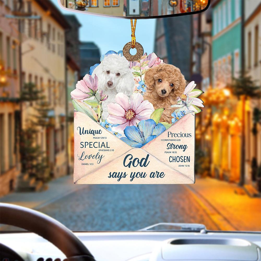 God Send Flower Letter To Poodle-Two Sides Ornament