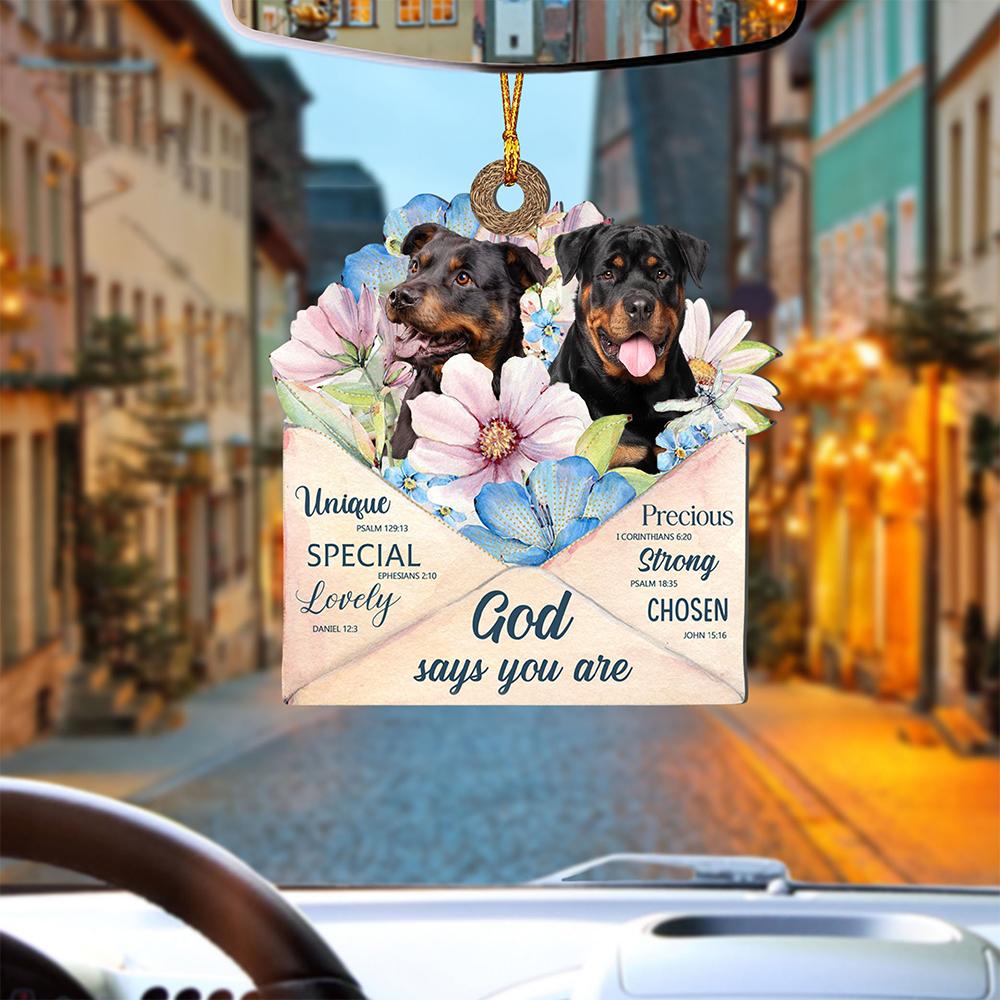 God Send Flower Letter To Rottweiler-Two Sides Ornament