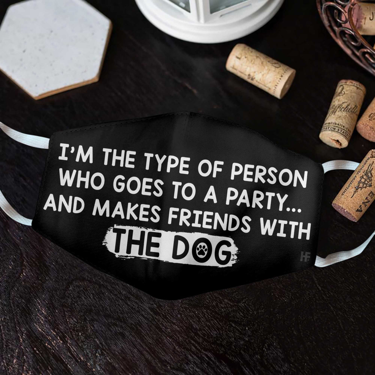 Going To A Party And Making Friends With The Dog EZ66 1603 Face Mask