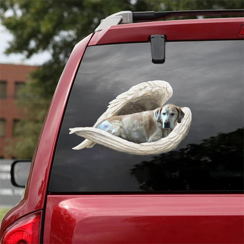 Goldador-sleeping angel CAR STICKER