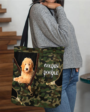 Golden-Doodle2 Camo Cloth Tote Bag