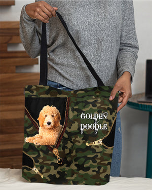 Golden-Doodle2 Camo Cloth Tote Bag