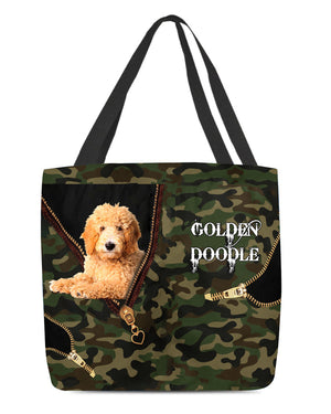 Golden-Doodle2 Camo Cloth Tote Bag