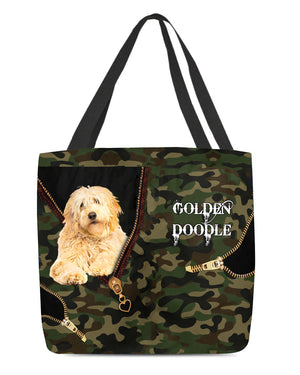 Golden-Doodle Camo Cloth Tote Bag