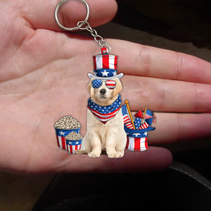 Golden Retriever 1-July Stuff Flat Acrylic Keychain