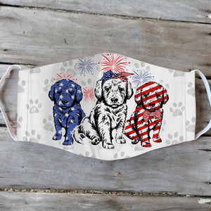 Golden Retriever 4th Of July EZ01 1405 Face Mask
