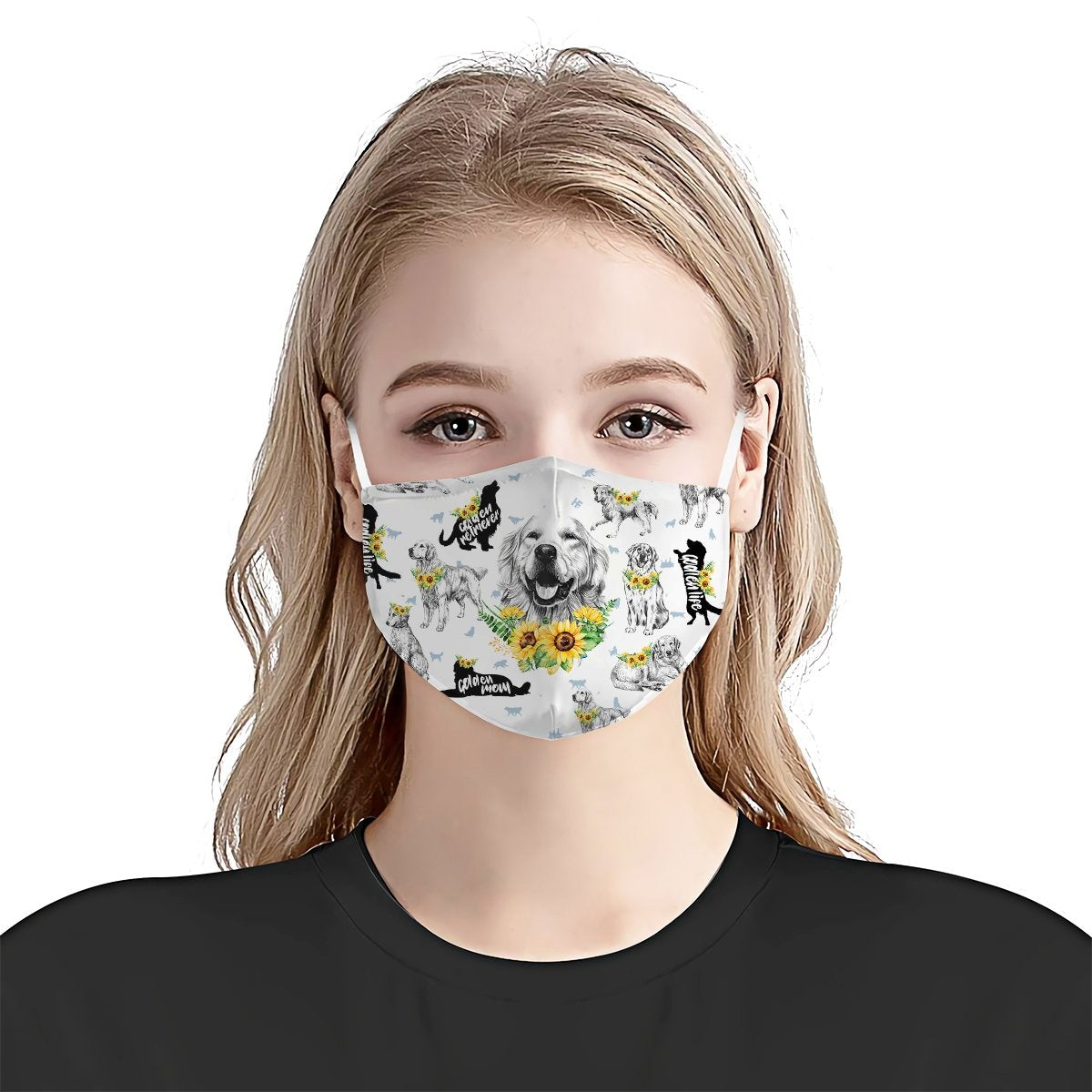 Golden Retriever Sunflower EZ07 2206 Face Mask
