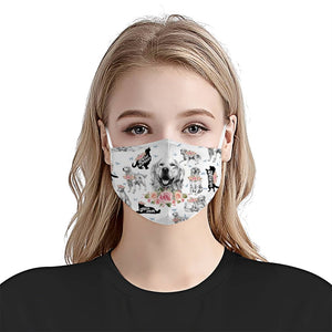 Golden Retriever Floral Vintage EZ07 0806 Face Mask