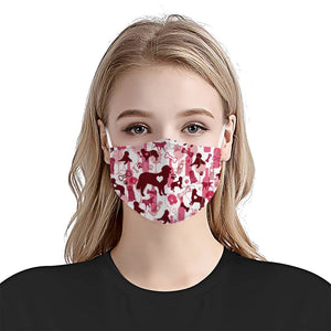 Golden Retriever &amp; Wine Pattern EZ07 2707 Face Mask