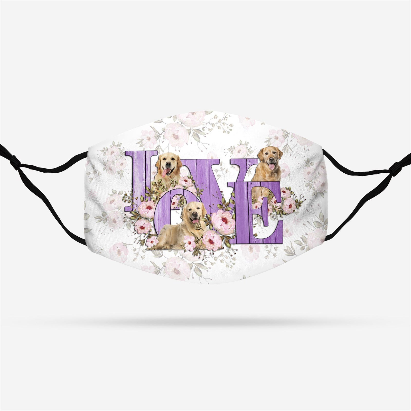 Golden Retriever dog Love EZ16 3107 Face Mask