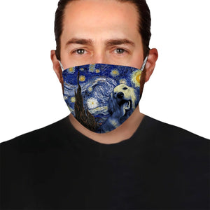Golden Retriever Dog Portrait Starry Night Styles EZ02 1804 Face Mask
