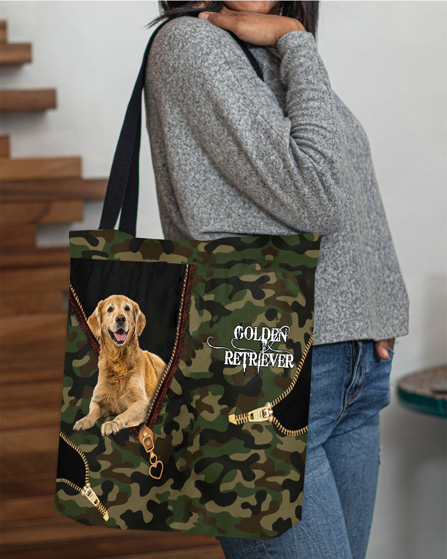 Golden-Retriever Camo Cloth Tote Bag