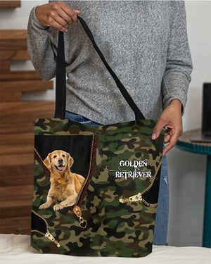 Golden-Retriever Camo Cloth Tote Bag