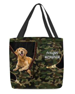 Golden-Retriever Camo Cloth Tote Bag