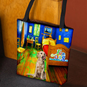 Golden Retrieve in the bedroom-Cloth Tote Bag