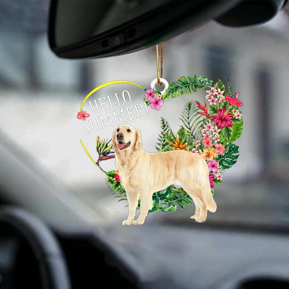 Golden Retriever-Hello Summer-Two Sided Ornament