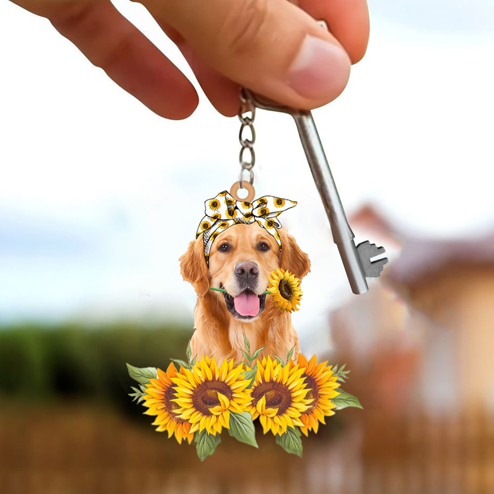 Golden Retriever-Dog Mom Keychain