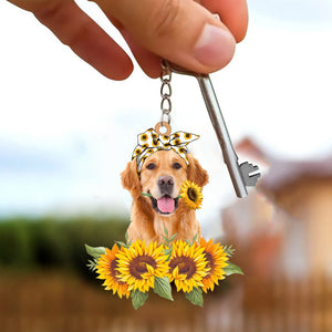 Golden Retriever-Dog Mom Keychain