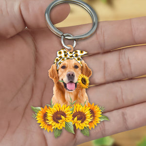 Golden Retriever-Dog Mom Keychain