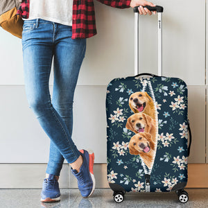 Golden Retriever-Flowers-Luggage covers