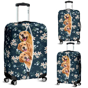 Golden Retriever-Flowers-Luggage covers