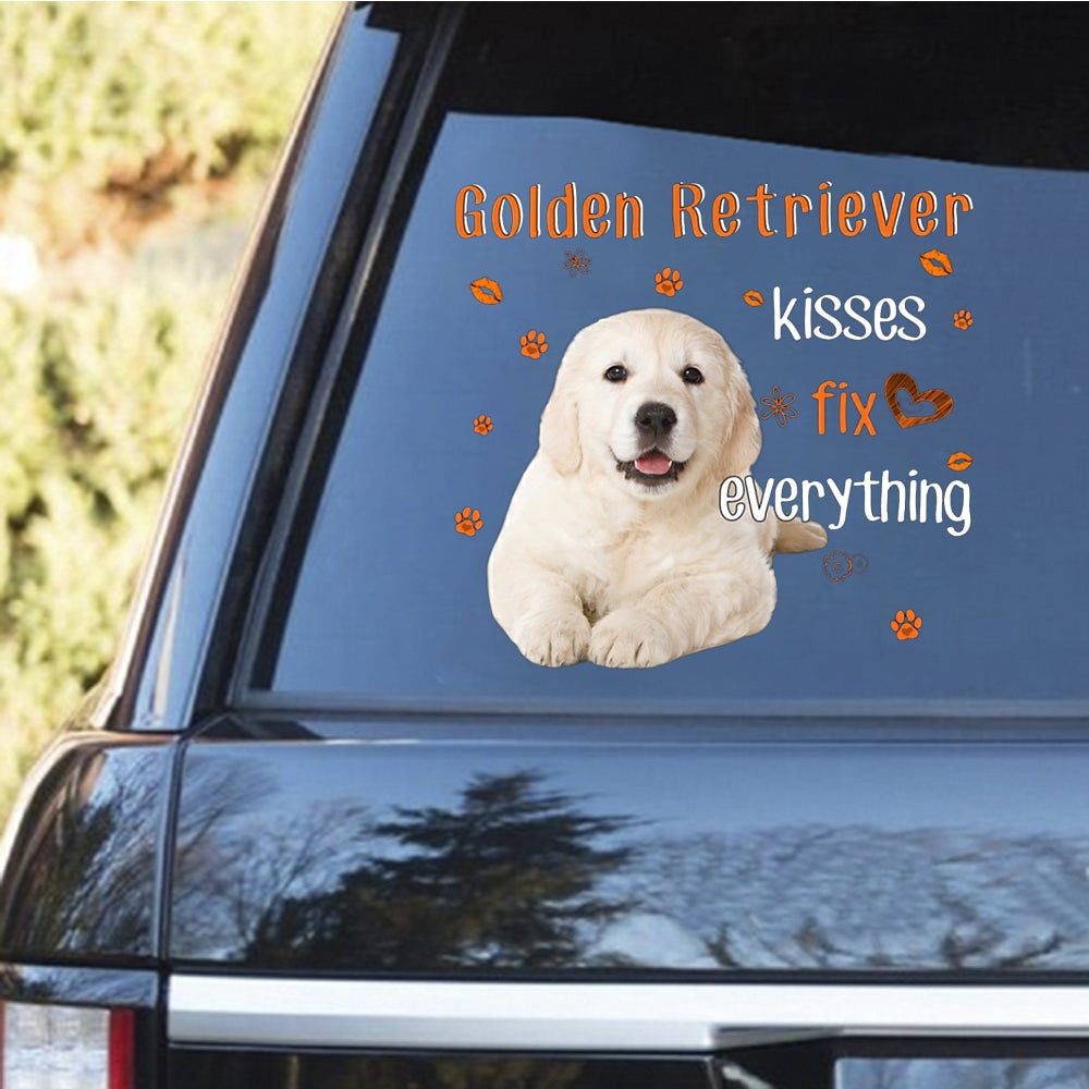 Golden Retriever-Kiss Fix Everything Decal