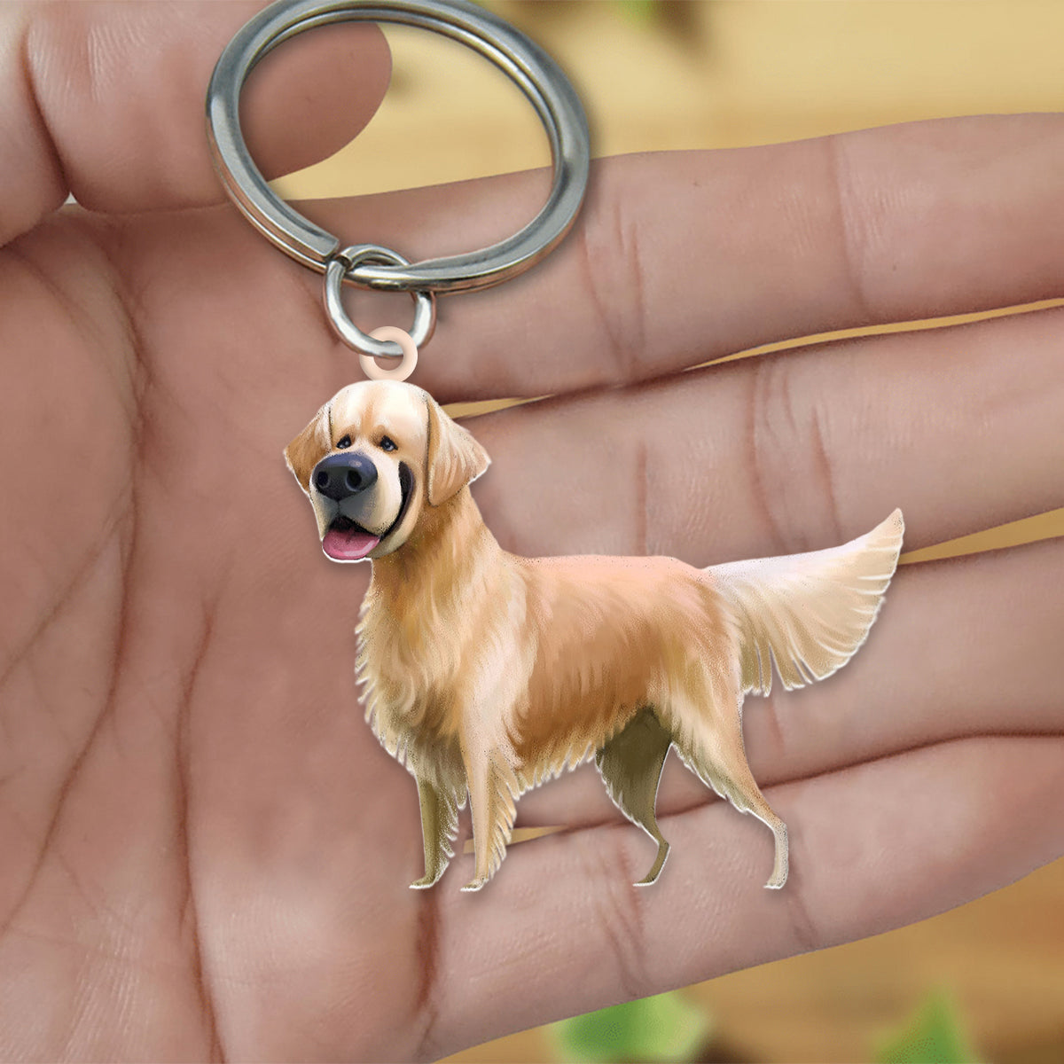 Golden Retriever-Look at me flat Acrylic Keychain