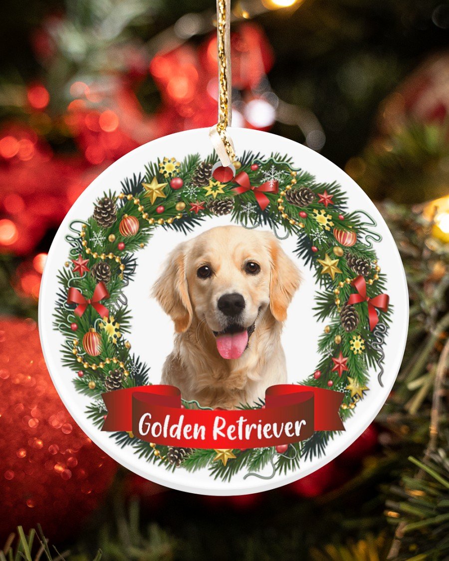 Golden Retriever-Noel Circle-Two Sided Ornament