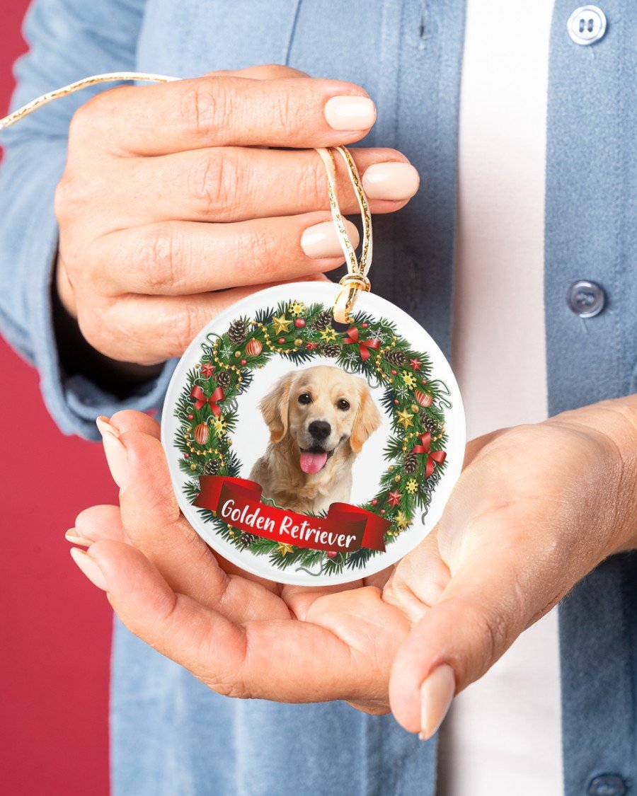 Golden Retriever-Noel Circle-Two Sided Ornament