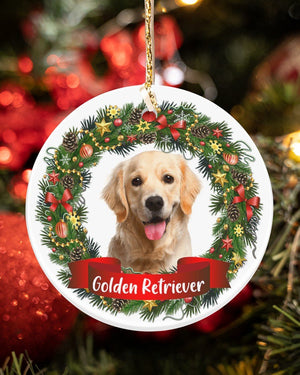 Golden Retriever-Noel Circle-Two Sided Ornament