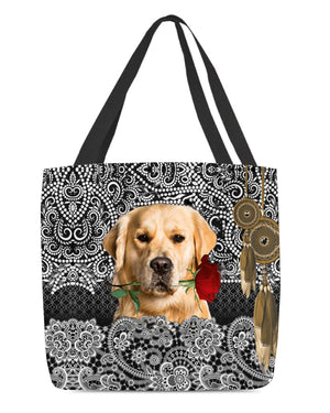 Golden Retriever-Rose Cloth Tote Bag